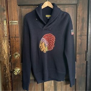 RALPH LAUREN Rugby Shawl Knitted Sweater